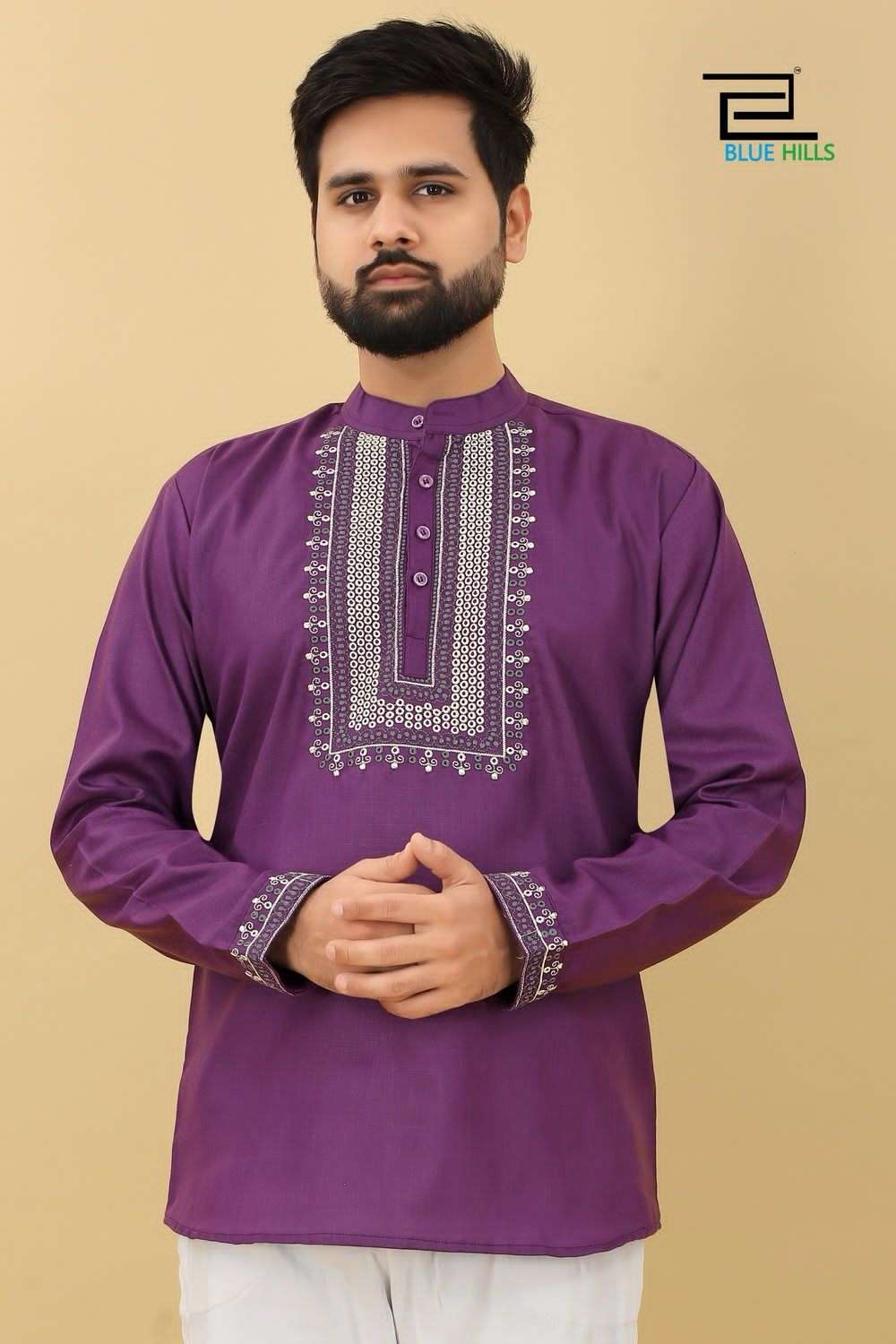 blue hills trendy designer premium cotton kurta 