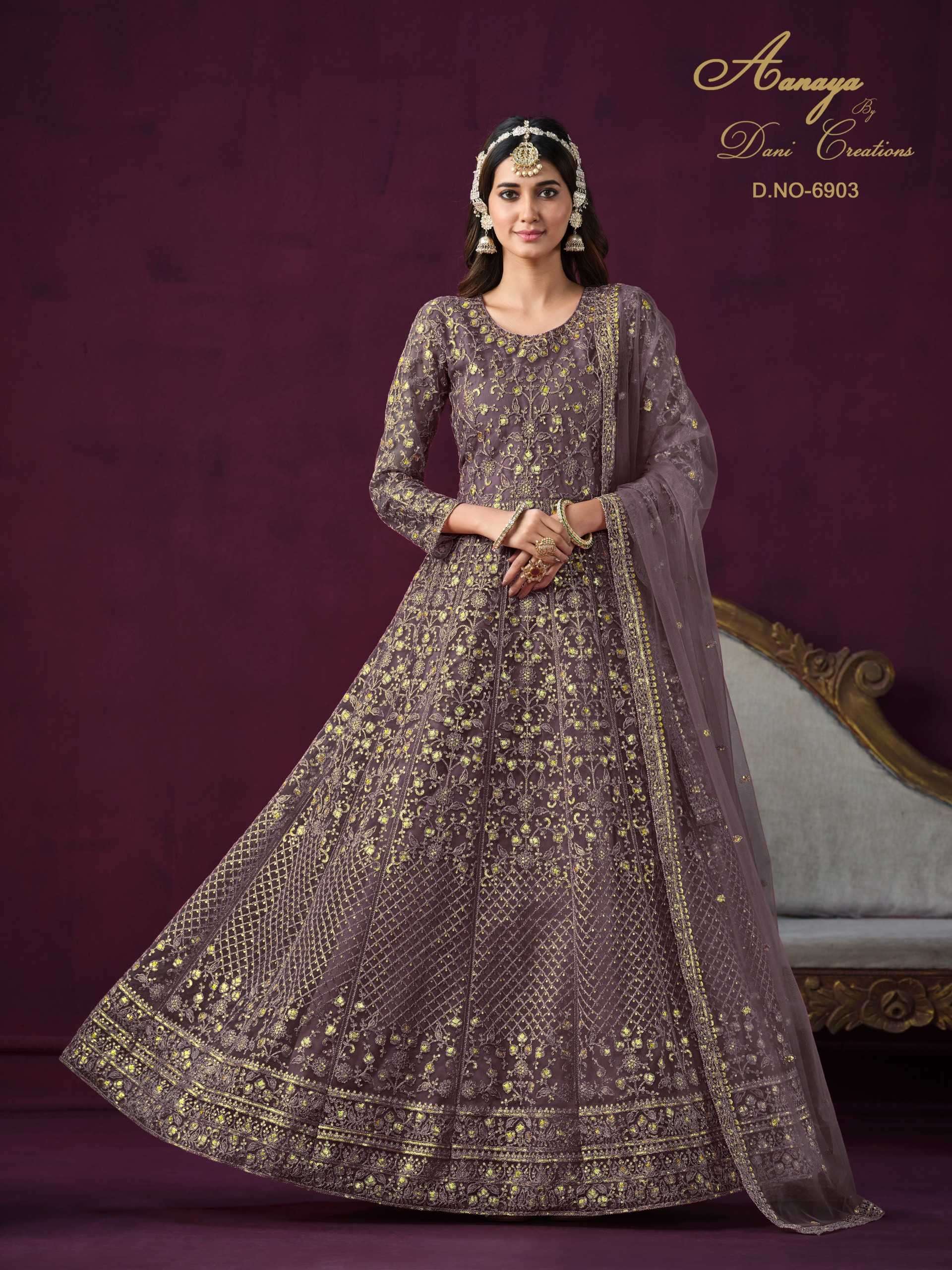 dani creation aanaya vol 169 series 6901-6904 net gown with duopatta 