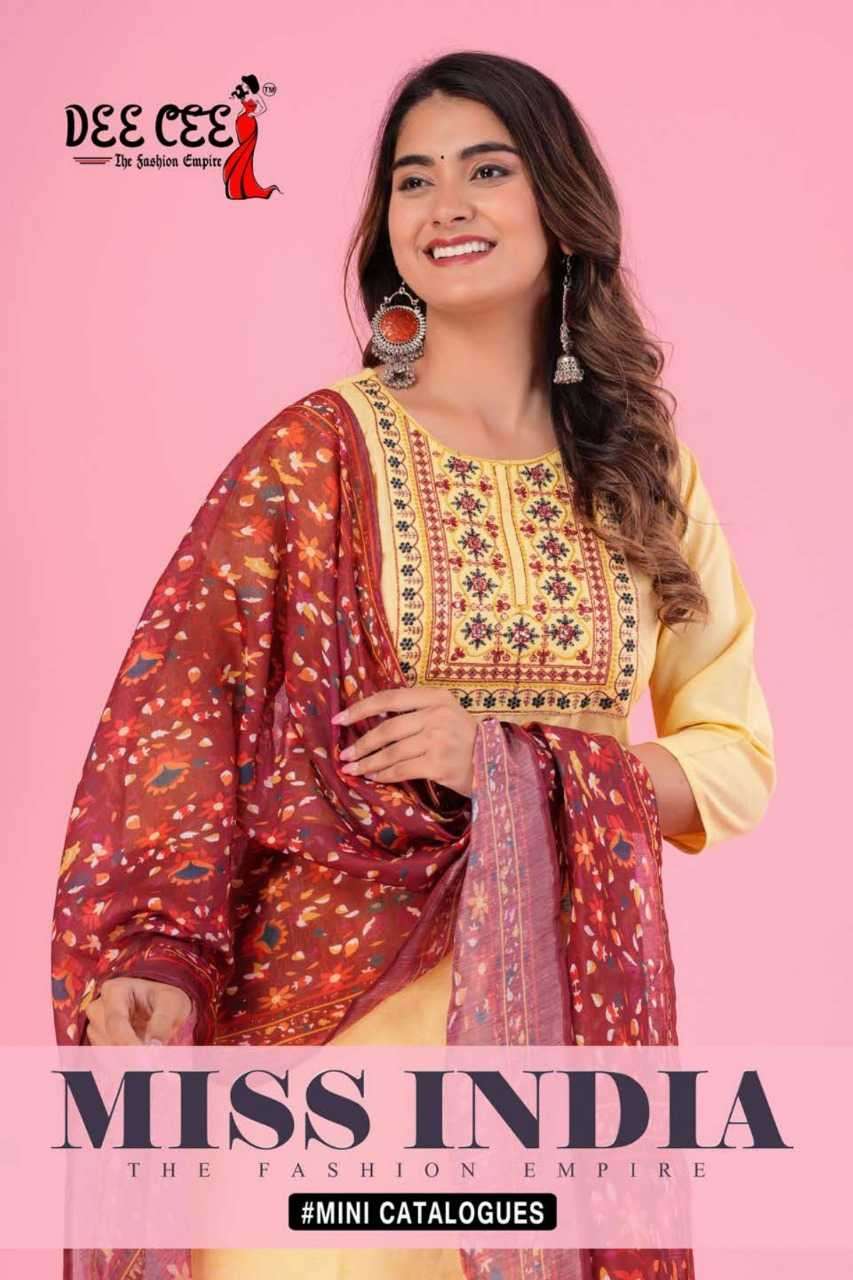 dee cee miss india cotton yarn dyed readymade suit 