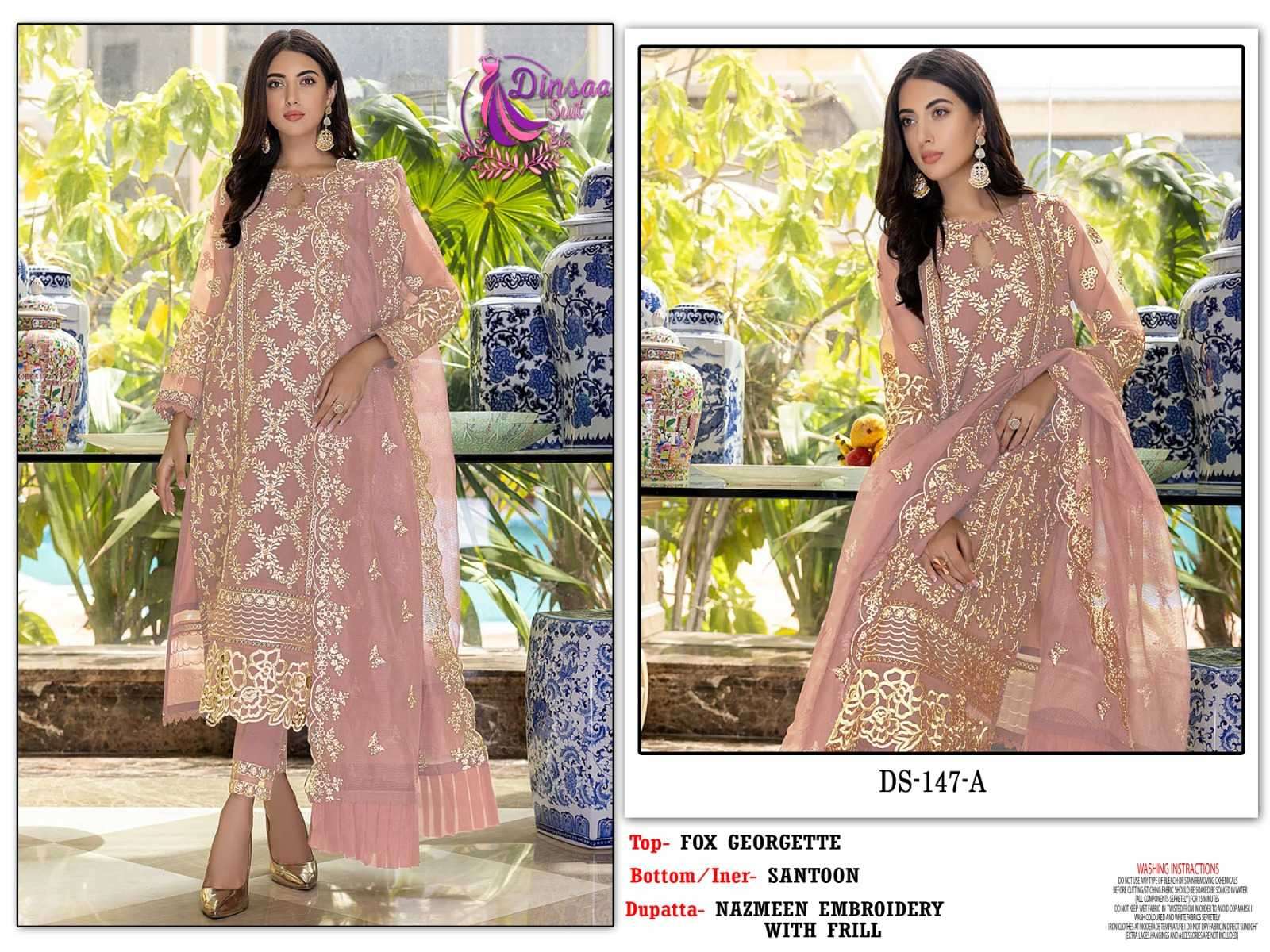 dinsaa 147 a georgette embroidered suit