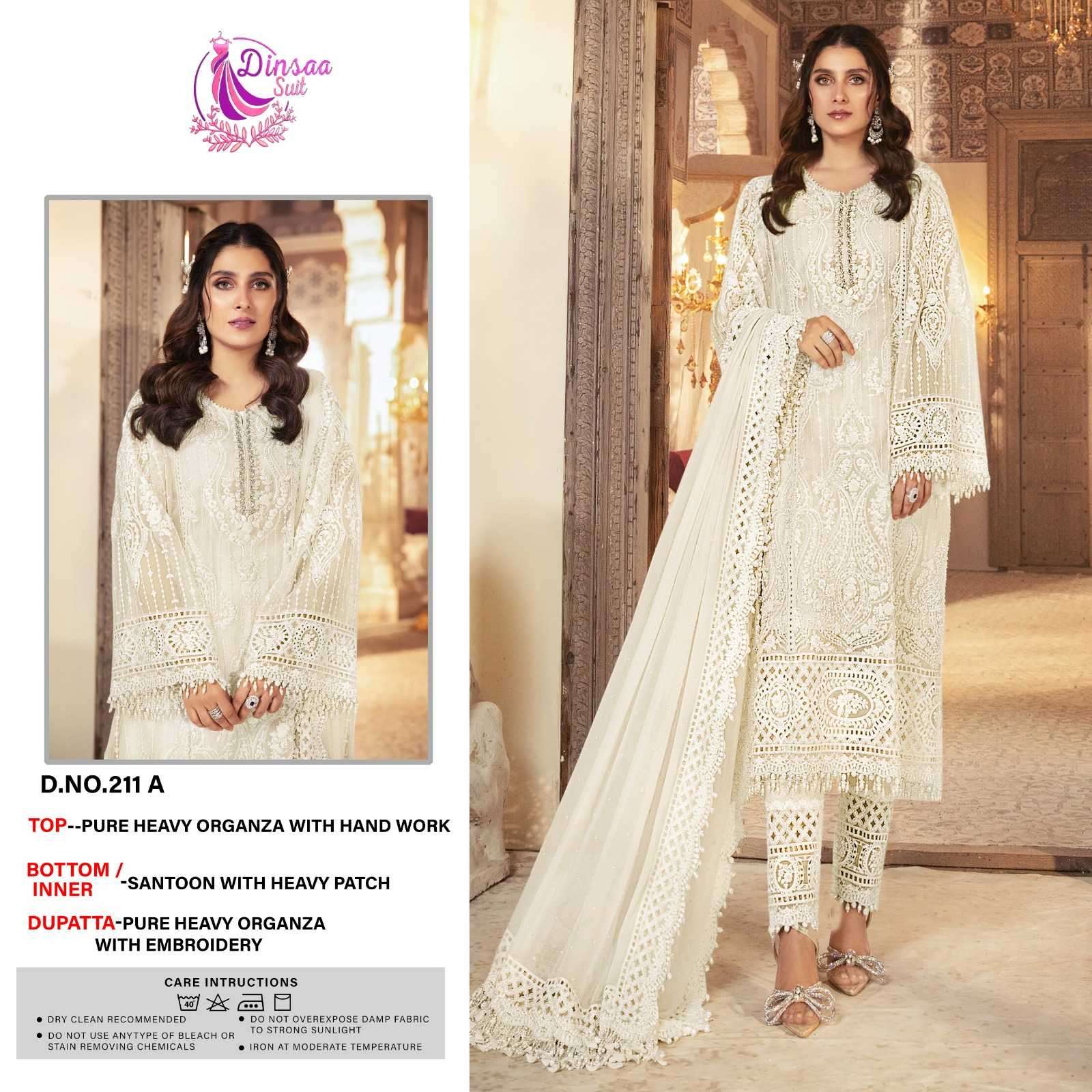 dinsaa 211 a organza embroidered suit 