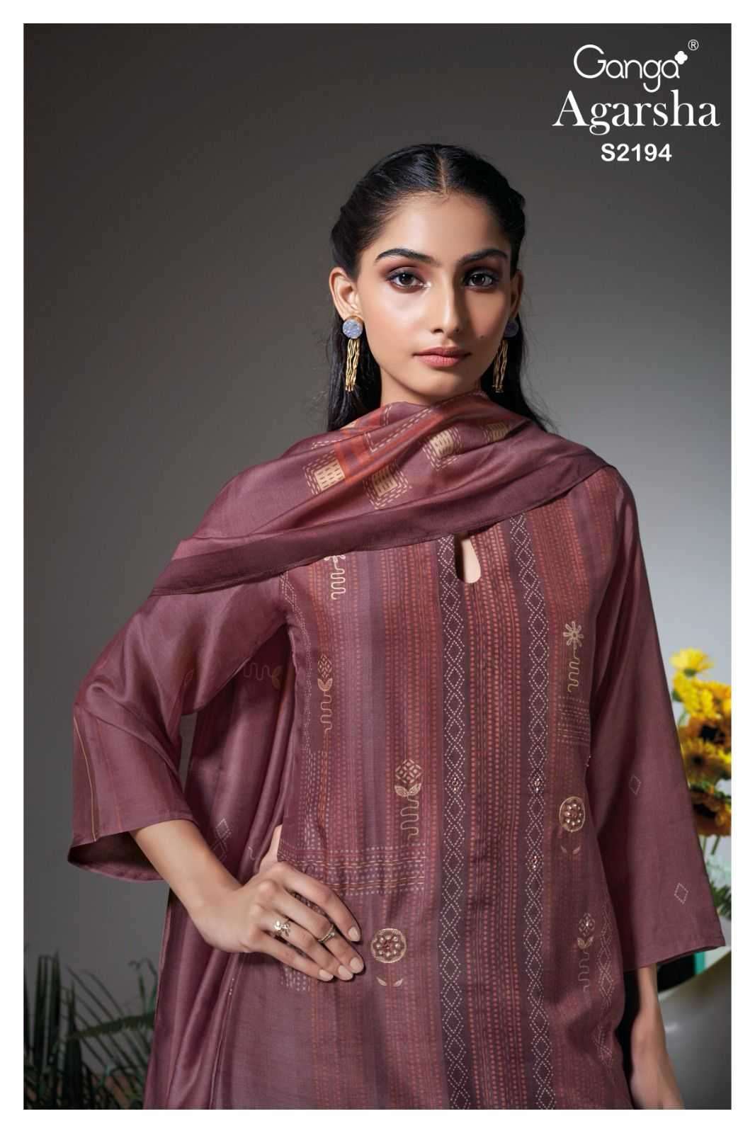 ganga agarsha 2194 premium bemberg silk suit 