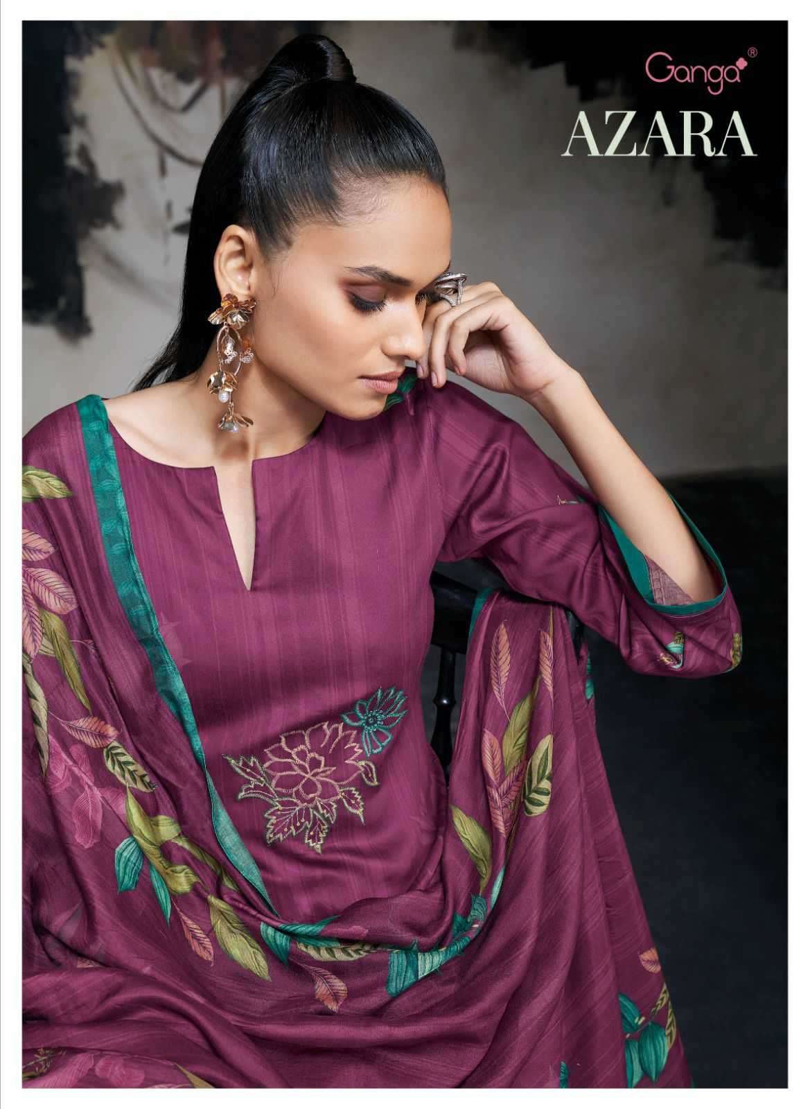 ganga azara series 1683-1688 premium silk satin suit 