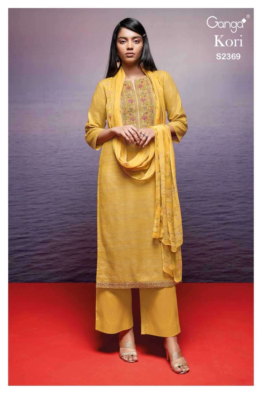 ganga kori 2369 premium woven solid suit 