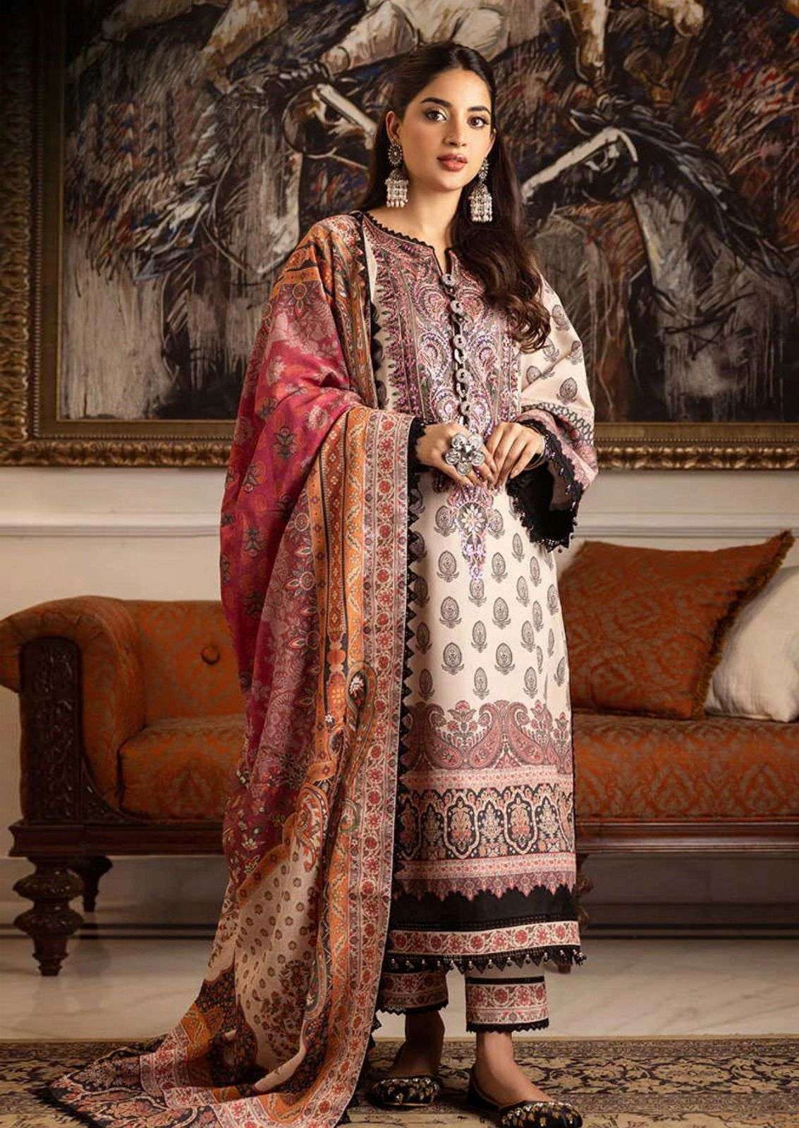 hala karachi collection designer heavy cotton suit 