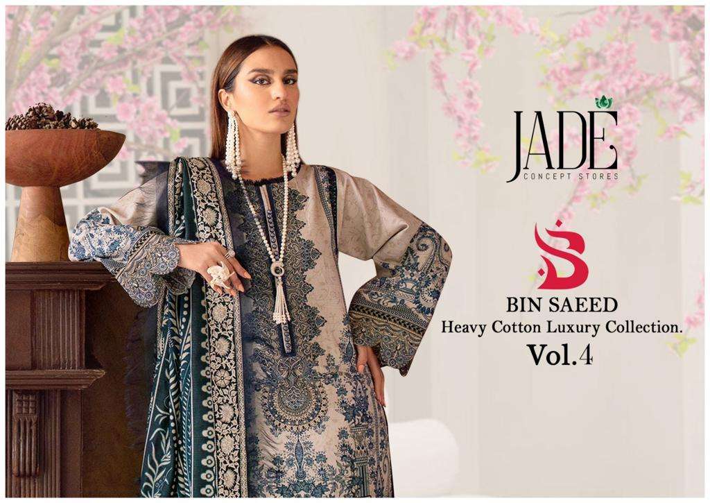 Jade Bin Saeed Vol-4 series 401-406 Heavy Lawn Cotton suit
