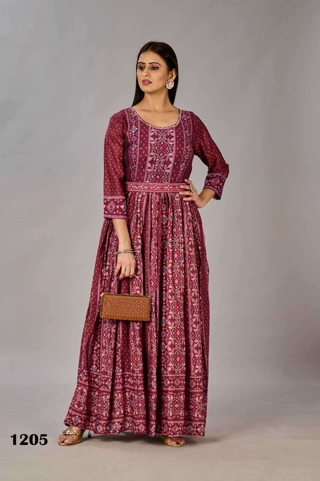 jivora luke fashion sia series 1201-1205 muslin silk gown