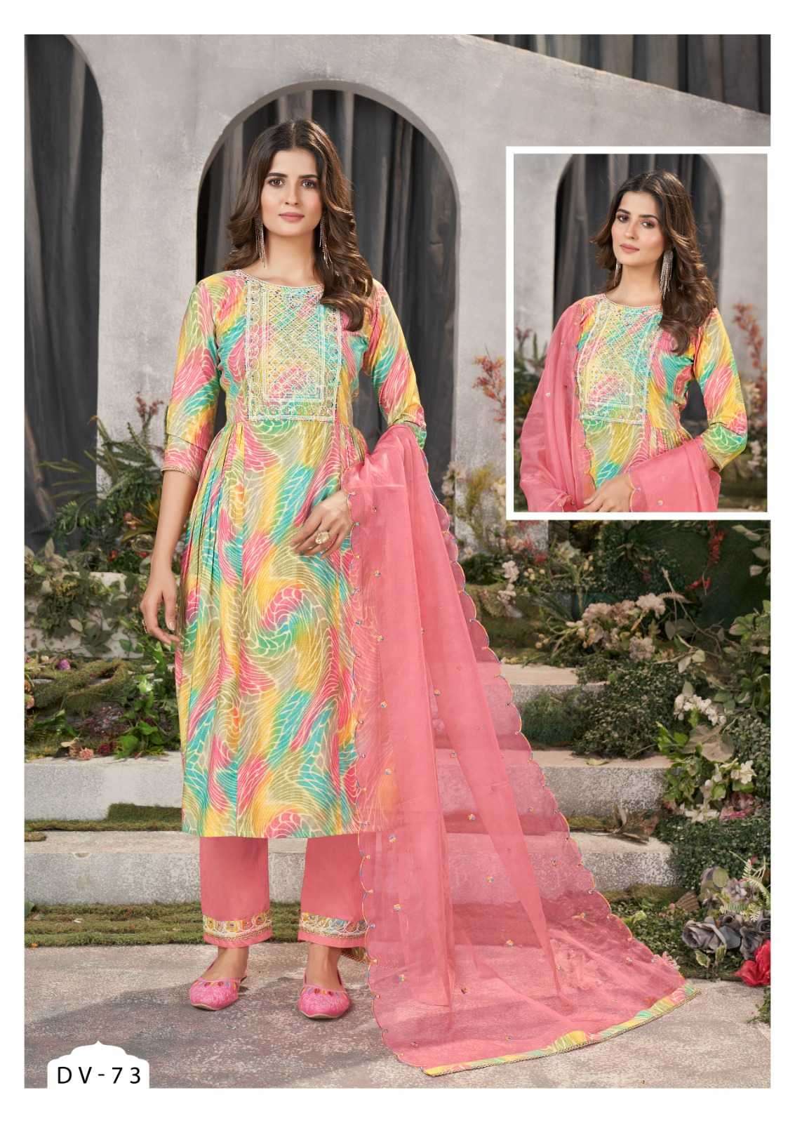 kalaroop kajree dv 73  pure modal print suit