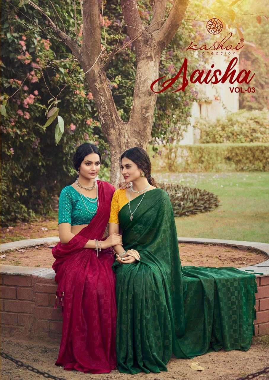 kashvi aaisha vol 3 series 1001-1008 fancy saree