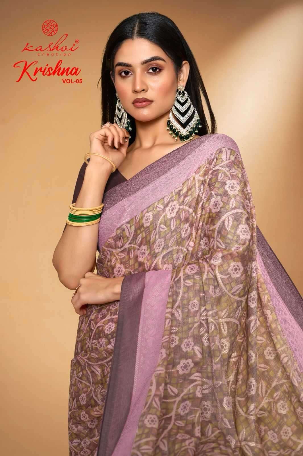 kashvi krishna vol 5 series 1001-1008 chiffon brasso saree