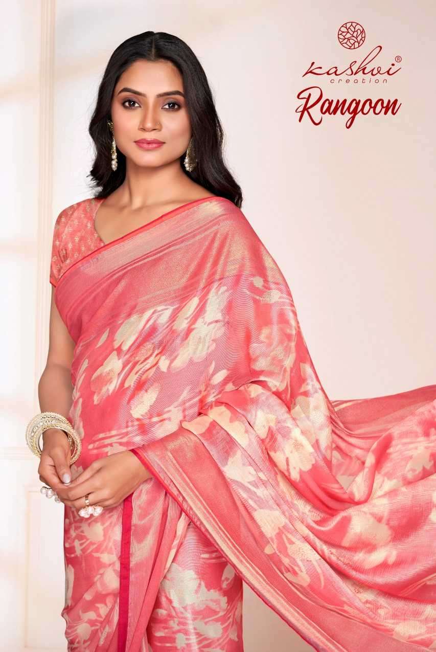 kashvi rangoon series 1001-1008 chiffon brasso saree