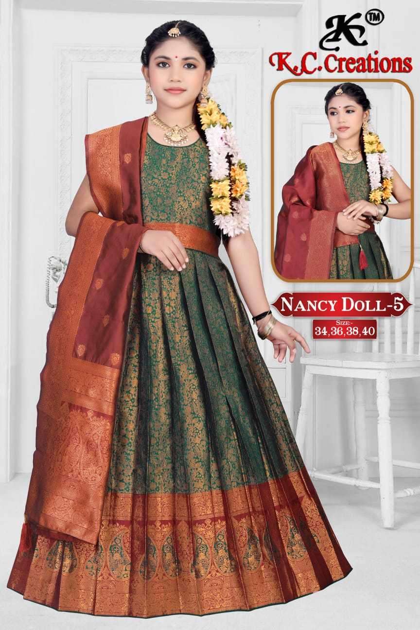 kc creation nancy doll vol 5 pattu lehenga