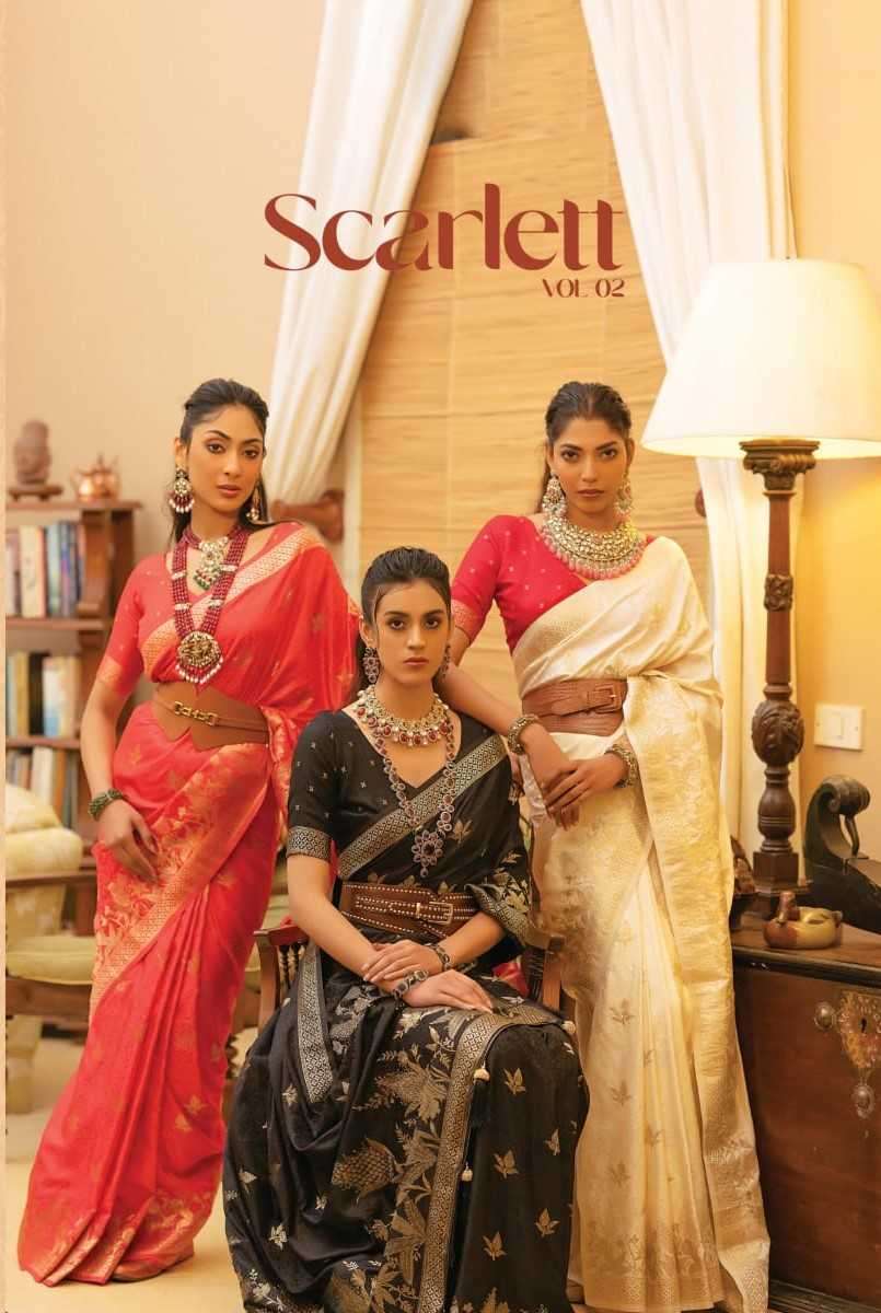 kira scarlet vol 2 series 2201-2210 satin saree