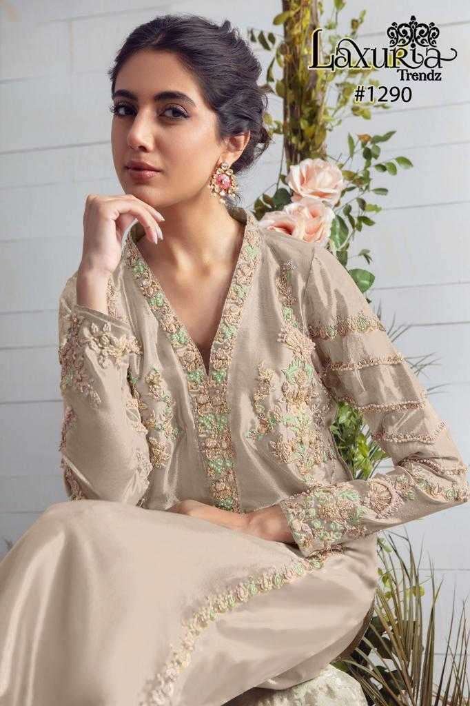 laxuria 1290 Fox Georgette Tunic Heavy Embroidery Kurti  & Hand Work