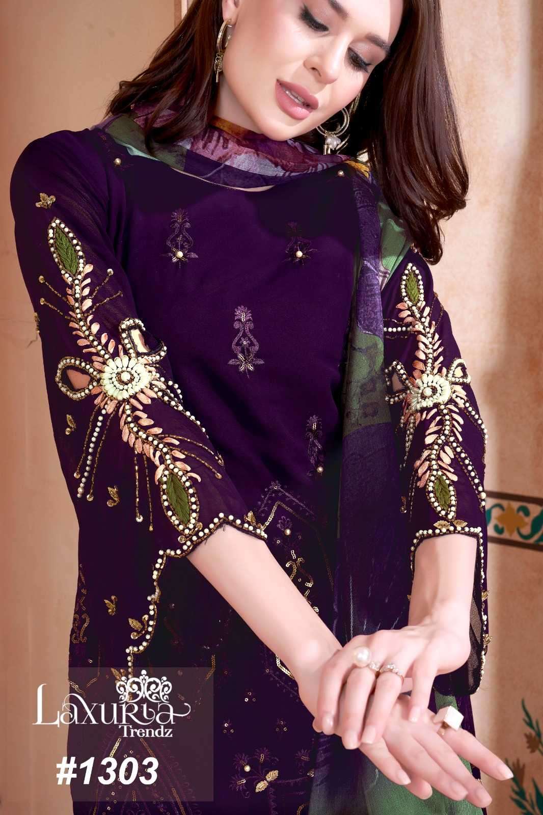 laxuria 1303 Fox Georgette Tunic Handwork  & Stylish Embroidery suit