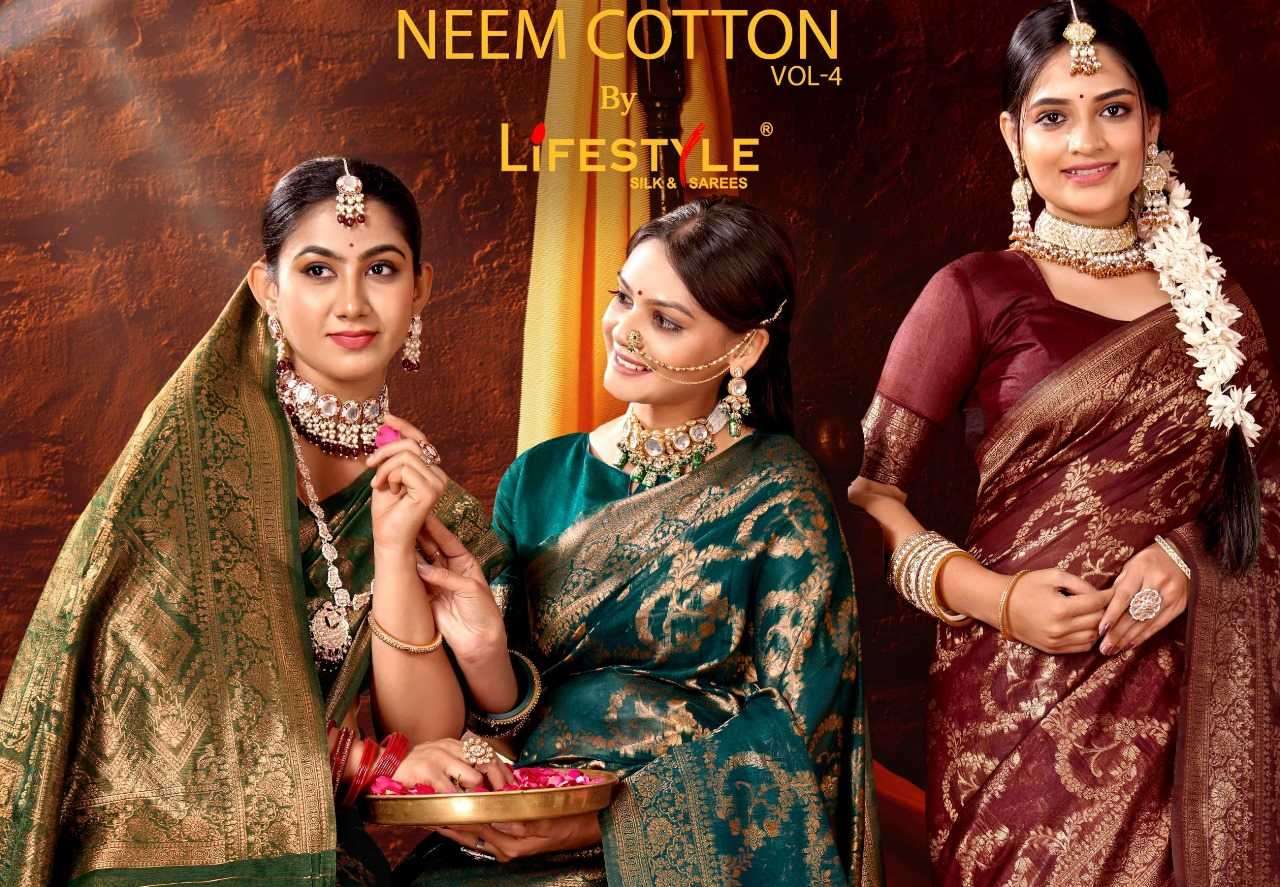 lifestyle neem cotton vol 4 fancy saree