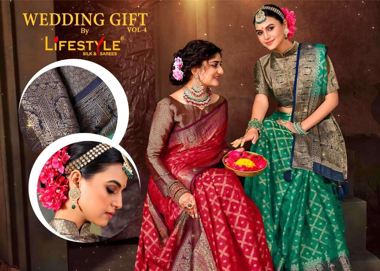 lifestyle wedding gift vol 4 series 25071-25074 fancy saree