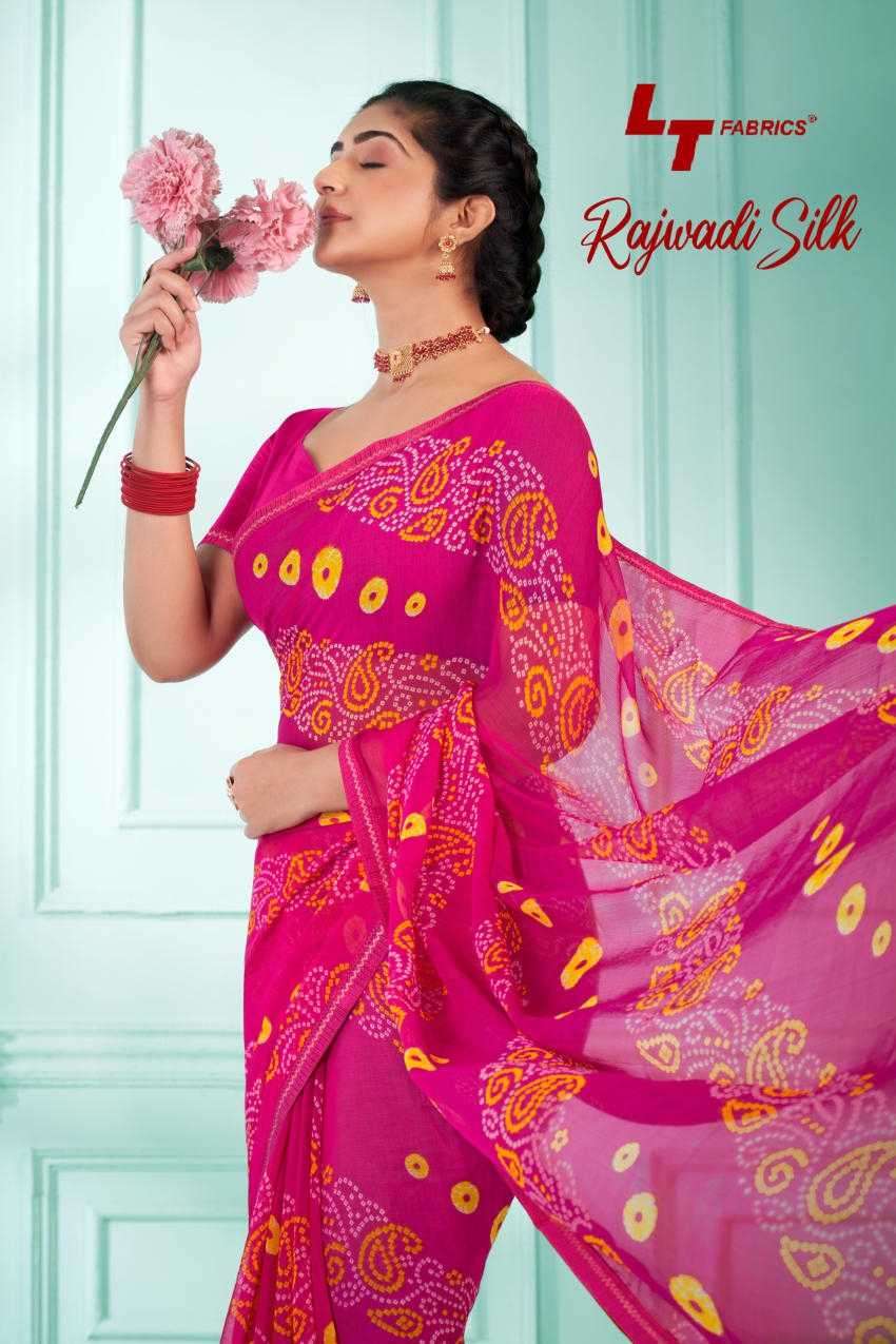 lt fashion rajwadi silk series 1001-1008 chiffon saree