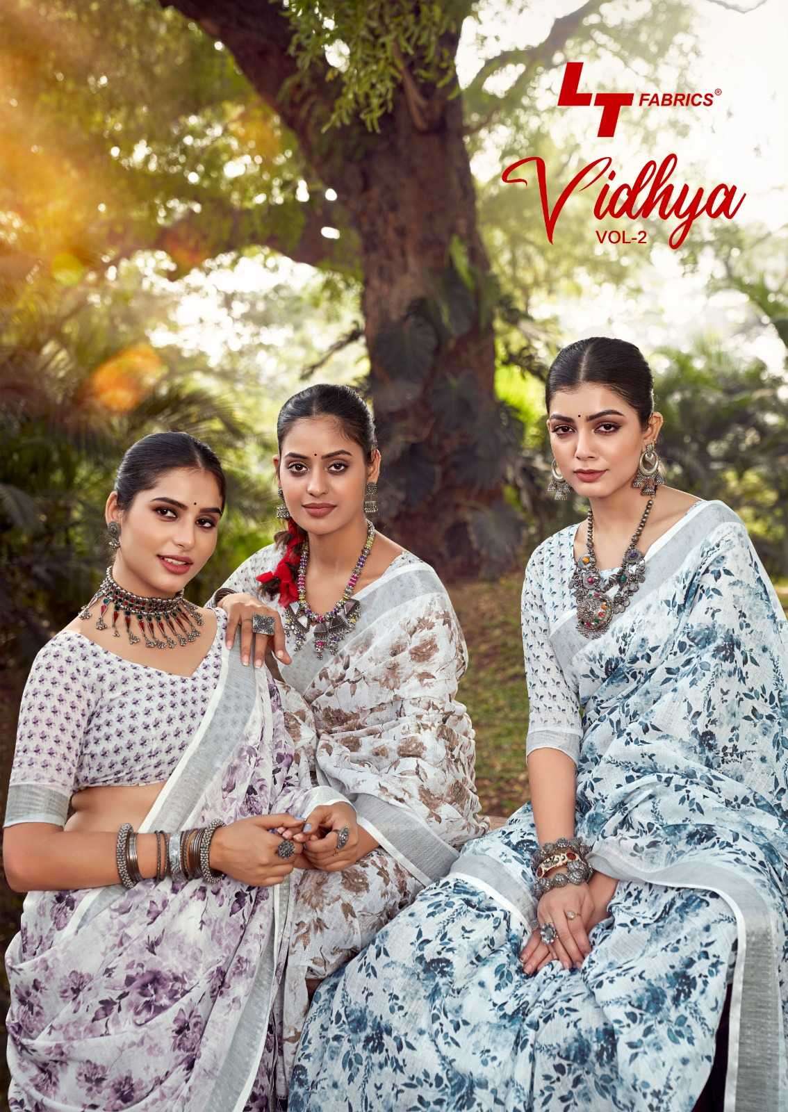 lt fashion vidhya vol 2 series 1001-1006 linen cotton saree
