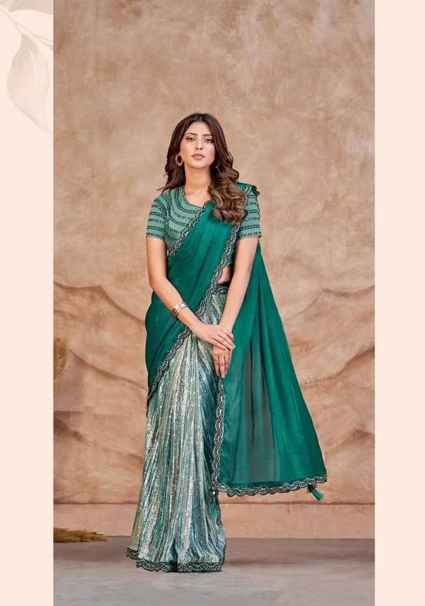 Buy Mahotsav Green Embroidered Velvet A Line Lehenga Choli Online at Low  Prices in India - Paytmmall.com