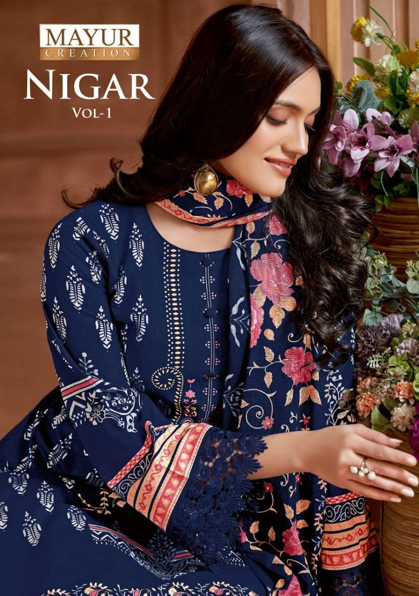 Mayur Nigar Vol-1 series 1001-1008 Pure Cotton suit