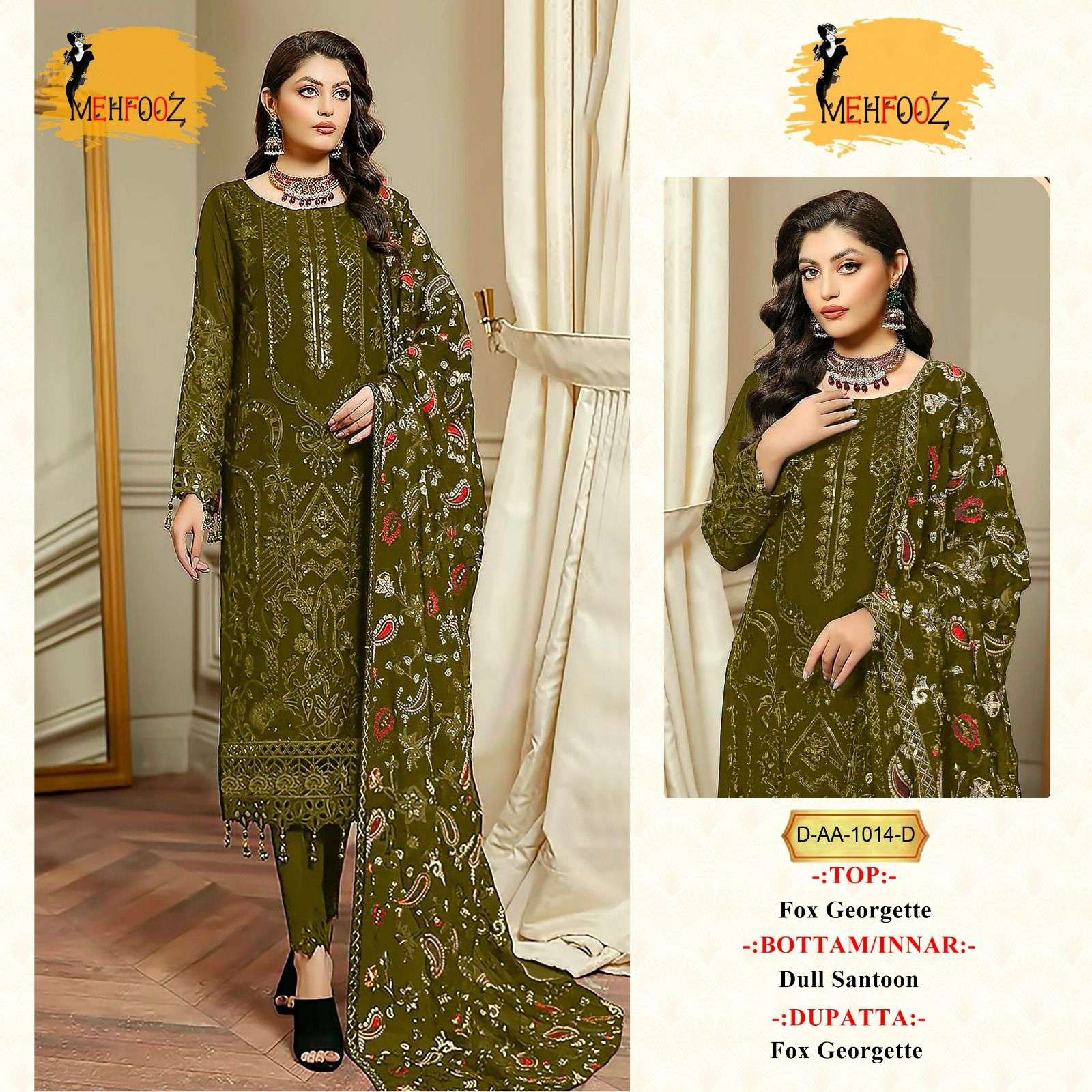 mehfooz AA 1014 designer faux georgette suit 