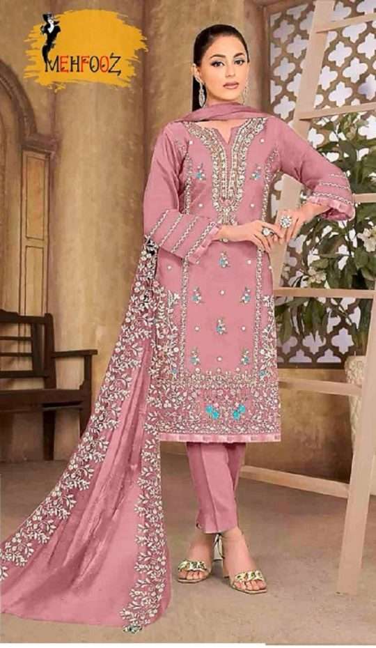 Mehfooz Pakistani Work Suits D No.-1019 faux georgette suit 