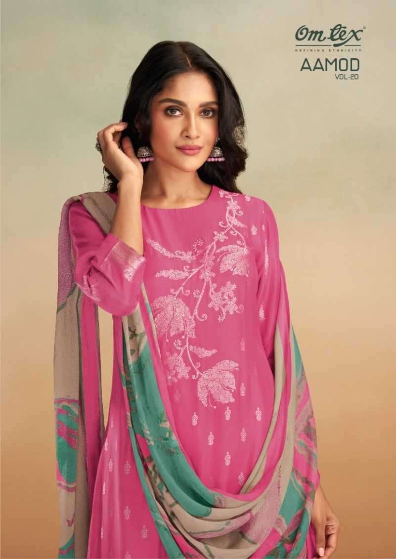 omtex aamod vol 20 series 3821 muslin jacquard suit 