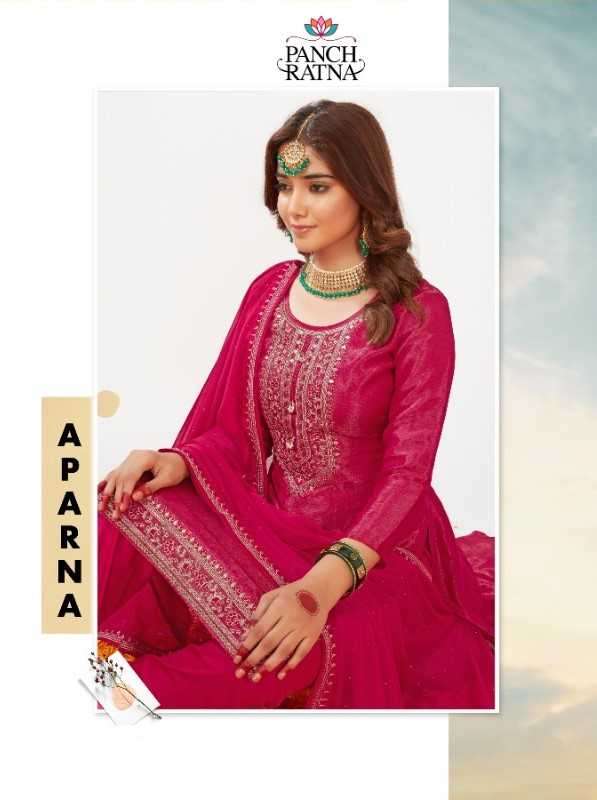 panch ratna aparna Pure Organza Shimar Silk With Sequence Work suit