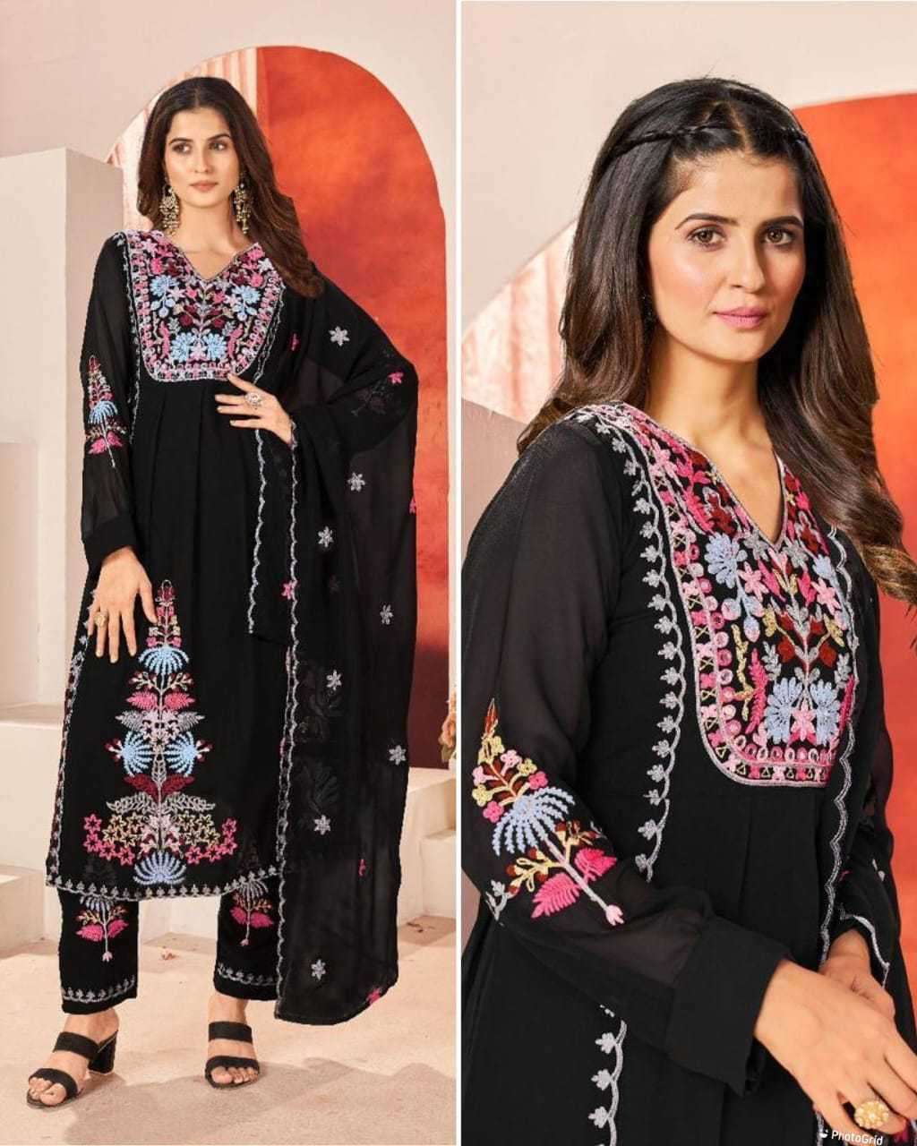 pr alia Heavy Faux Georgette readymade suit 