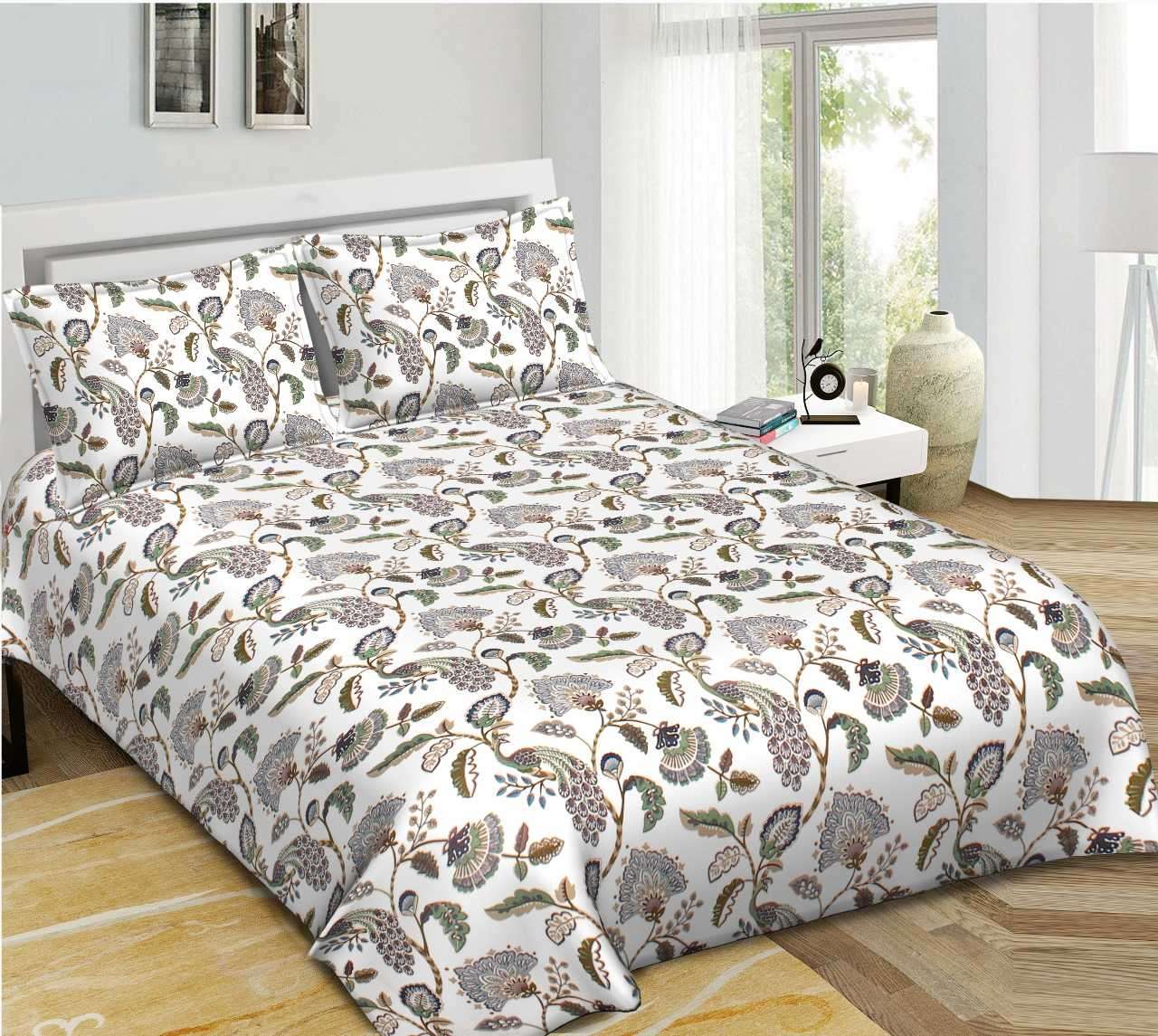 pr anokhi comfy cotton bedsheet with two zip pillow cover