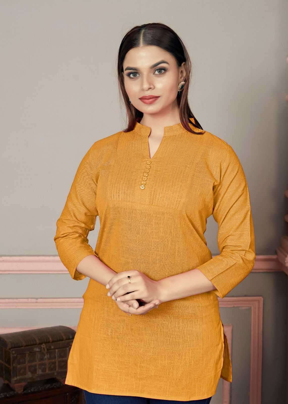 pr falak series 1001-1010 cotton short kurti