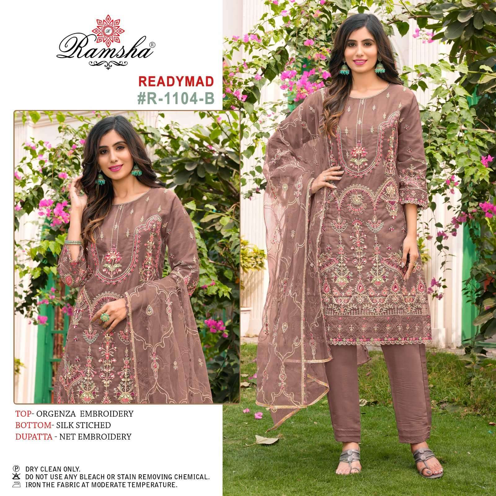 ramsha R-1104 nx organza embroidery suit 