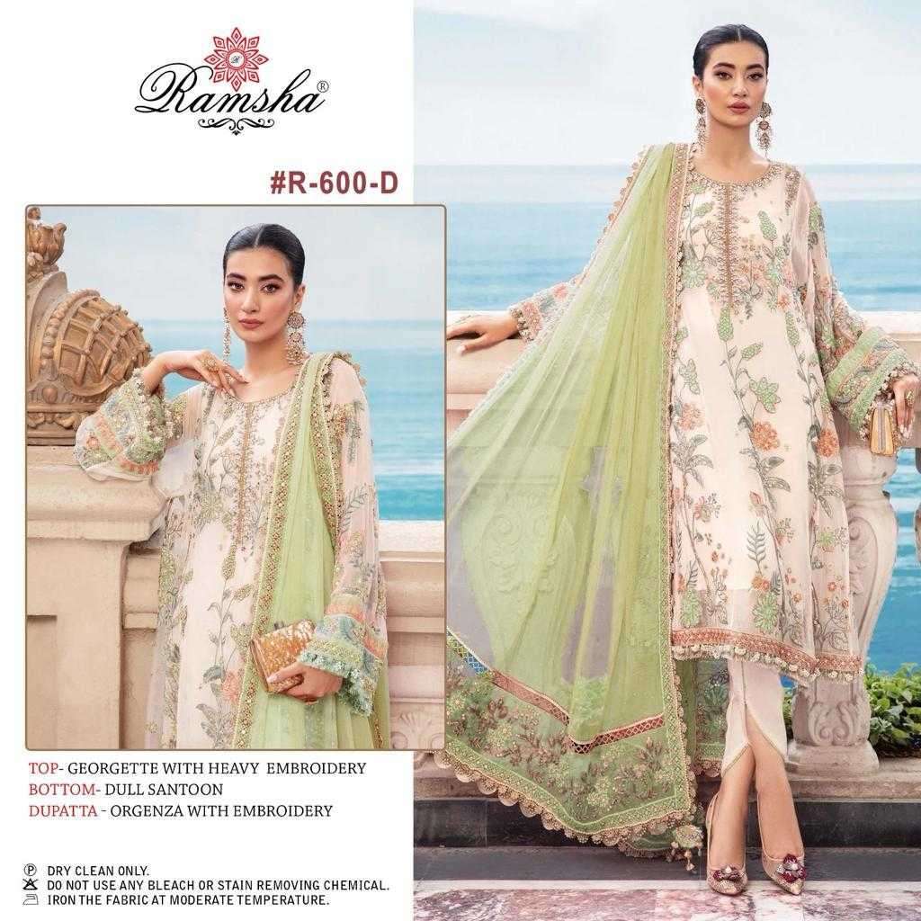 ramsha R-600 nx abcd georgette embroidery suit 