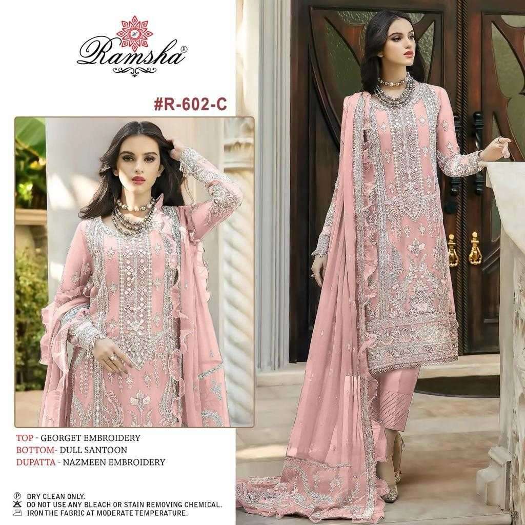 ramsha R-602 nx georgette embroidery suit