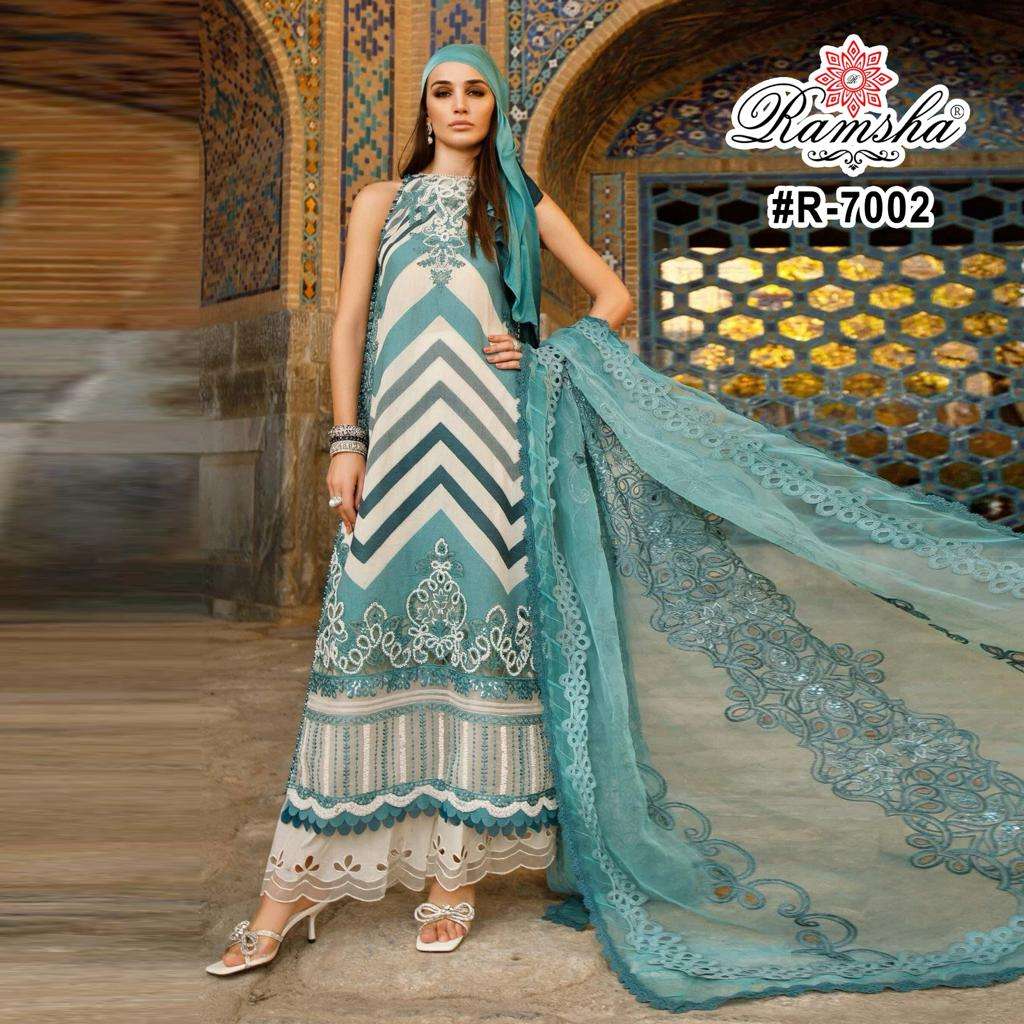 ramsha R-7002 designer cambric suit 