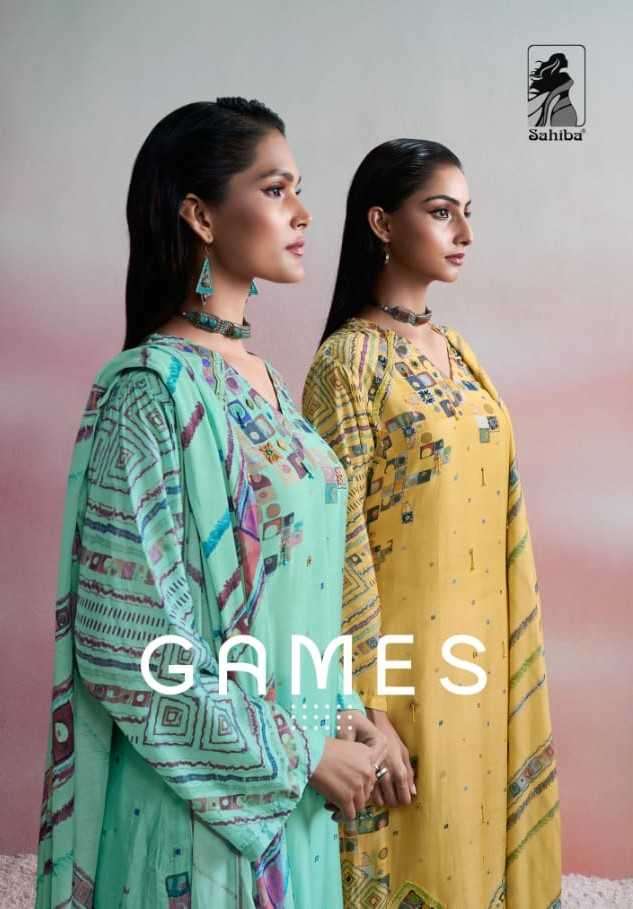 sahiba games unique muslin silk suit 