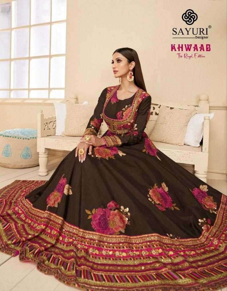 sayuri khwaab series 5336-5338 real georgette gown with dupatta