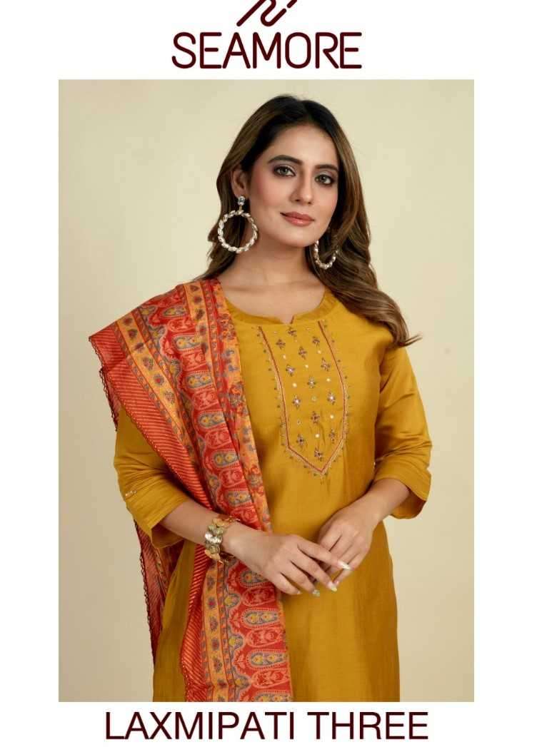 seamore laxmipati vol 3 series 111-113 viscose modal silk suit 