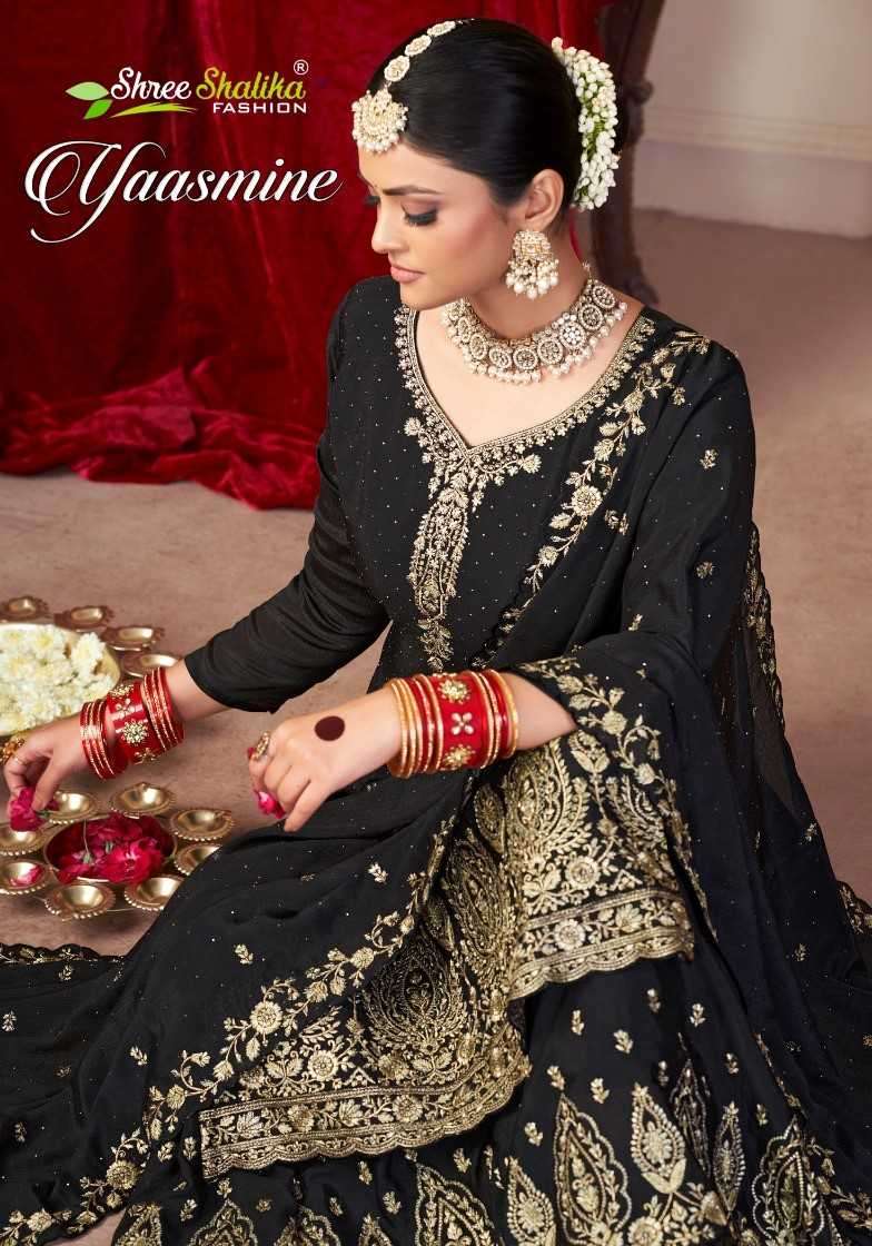 shree shalika yaasmine series 1001-1006 chinon chiffon suit