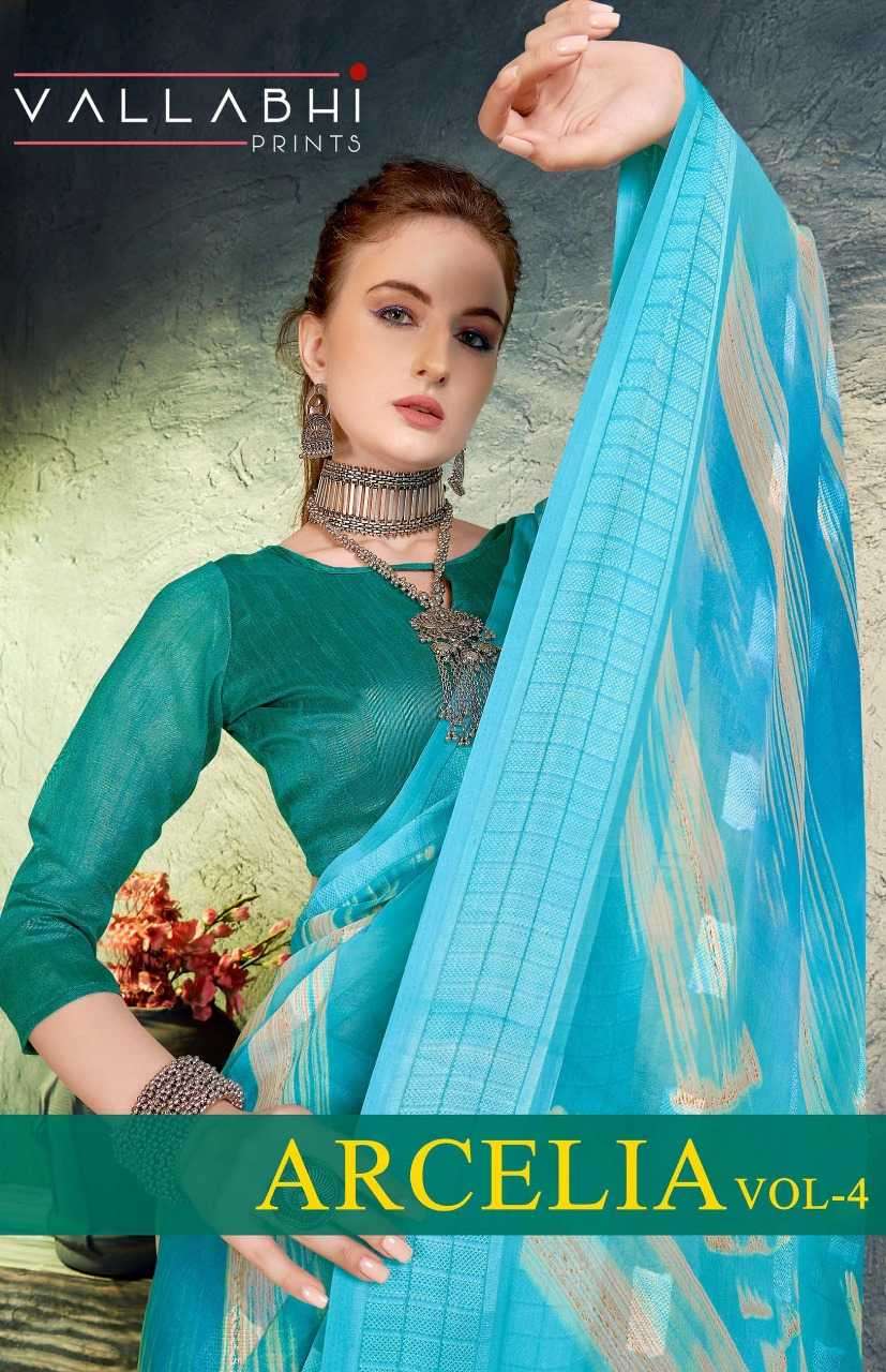 vallabhi prints arcelia vol 4 series 23741-23746 georgette soft silk saree