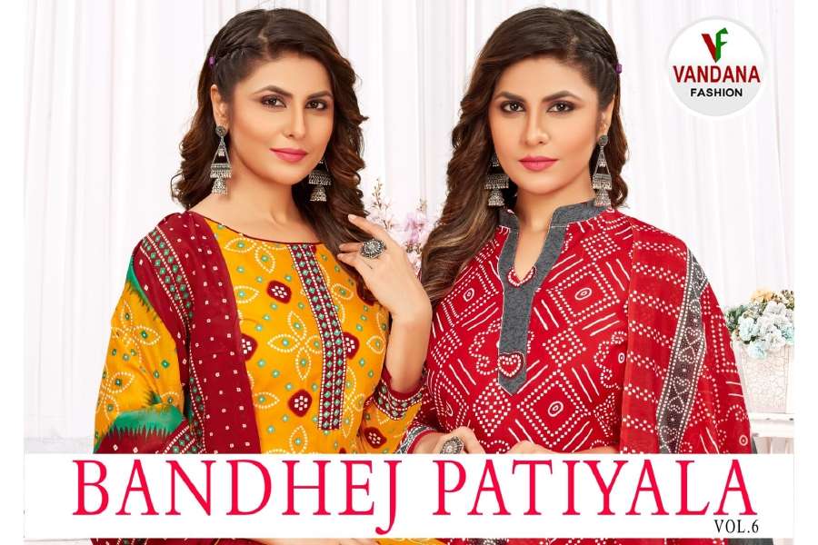 Vandana Bandhej Vol -6 series 6001-6012 Heavy Indo Cotton suit