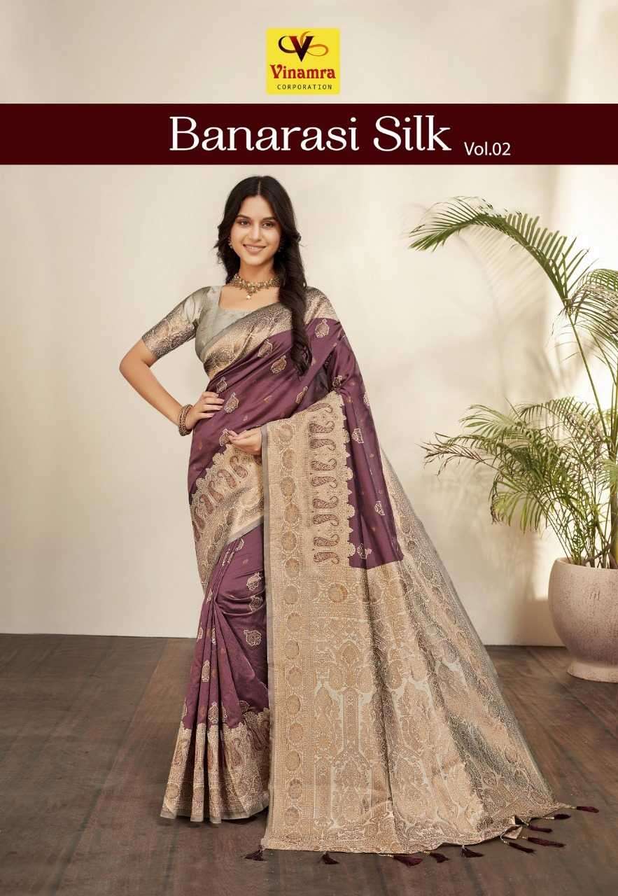 vinamra banarasi silk vol 2 series 2809-2816 cotton base saree