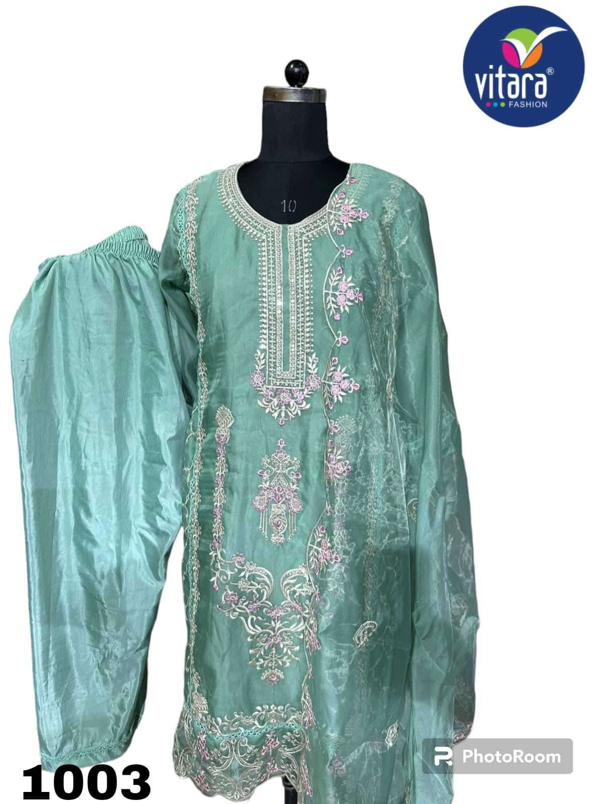 vitara fashion sanaya series 1001-1004 heavy organza silk suit