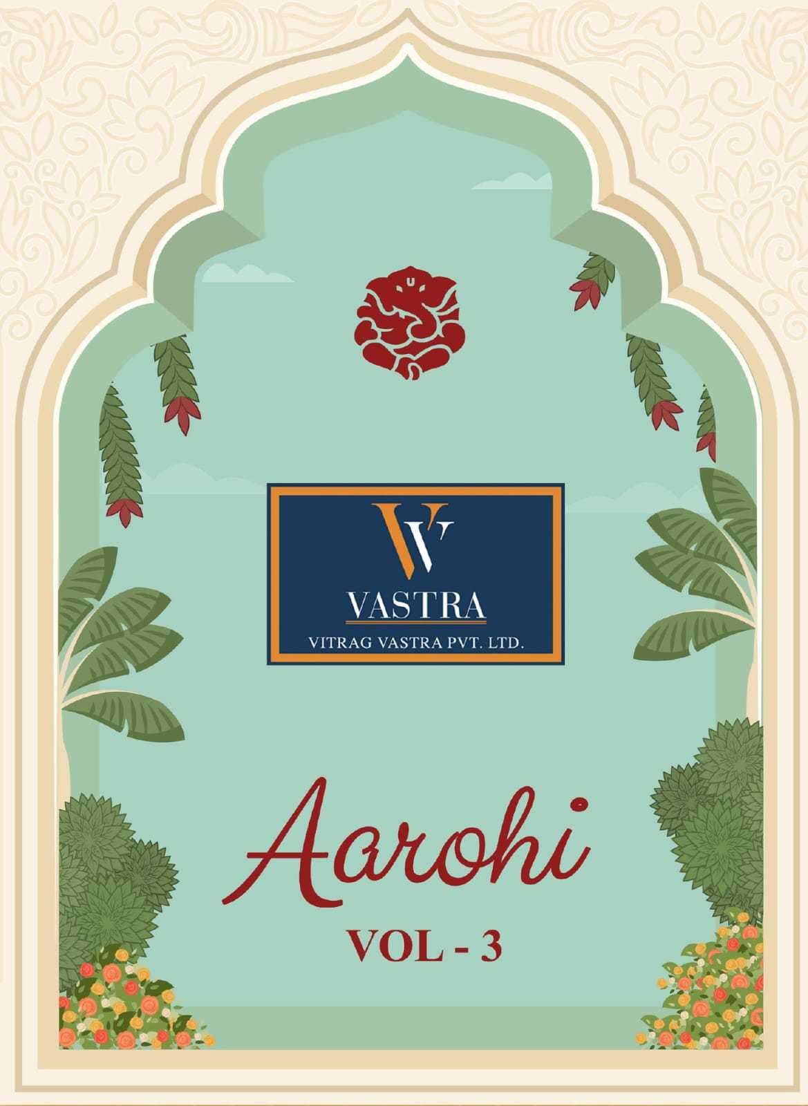 vitrag vastra aarohi vol 3 series 132-144 muslin print suit 