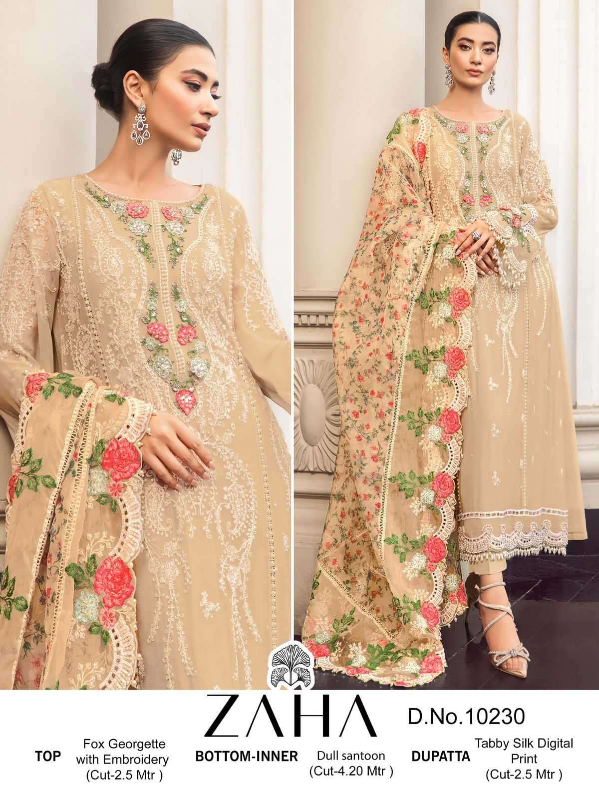 zaha 10230 georgette with heavy embroidered suit 