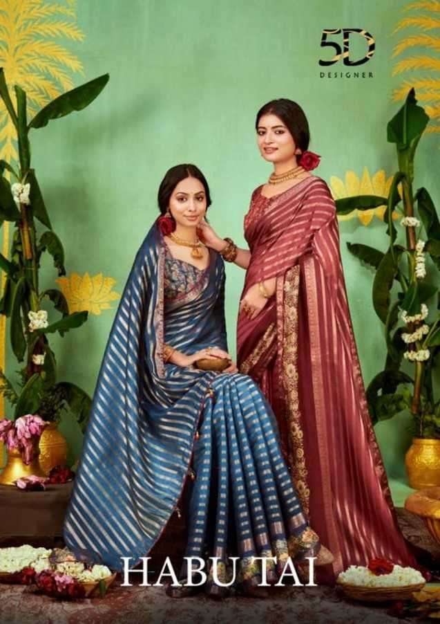 5d designer habu tai series 40125-40132 silk saree