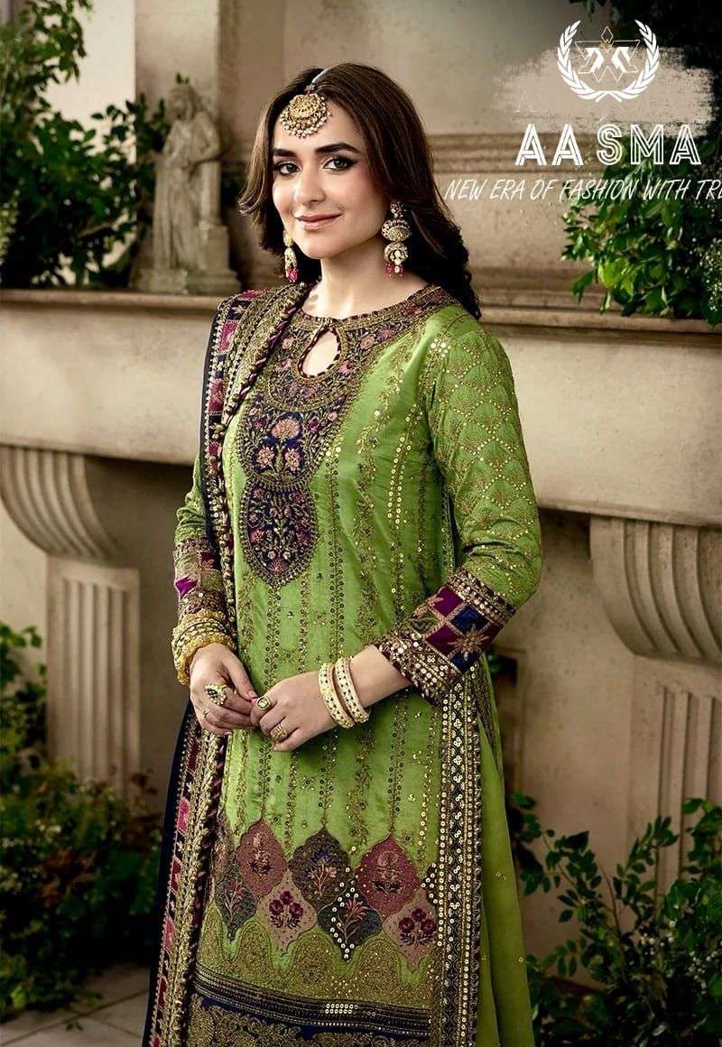 Aasma-206 designer heavy pure faux georgette suit