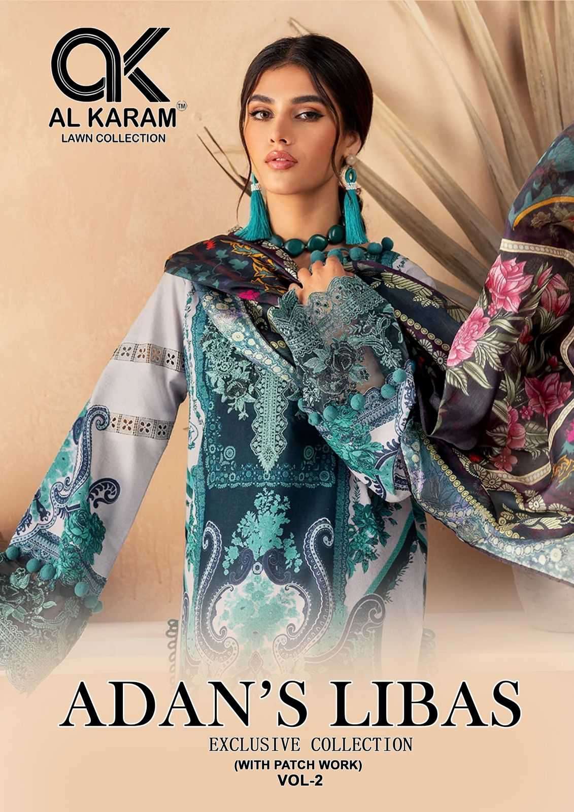 al karam adan libas exclusive collection vol 2 series 201-206 soft cotton suit 