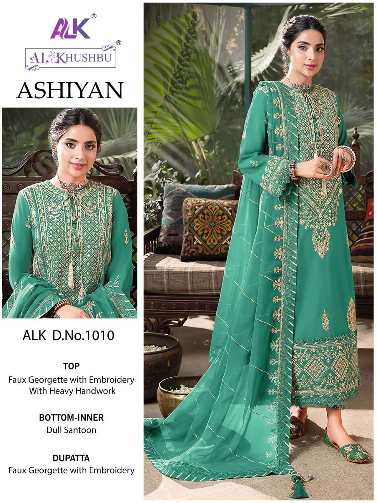 al khushbu ashiyan 1010 georgette heavy embroidered suit